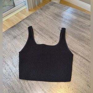 Aritzia | Babaton Ribbed Knit Cropped Tank Top Black | Size Small